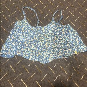 Hollister Blue Floral Crop Top